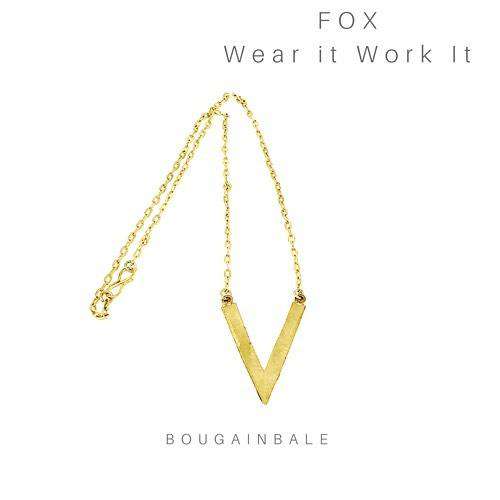 Brass V pendant necklace