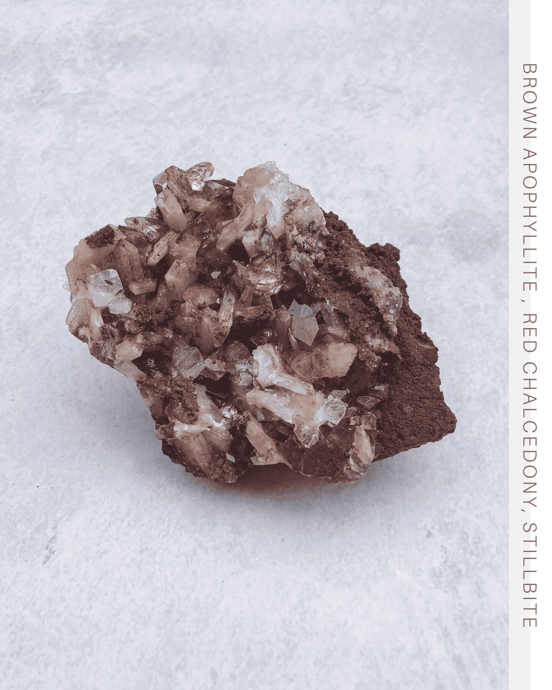 RARE Brown Apophyllite, Red Chalcedony and Stilbite specimen