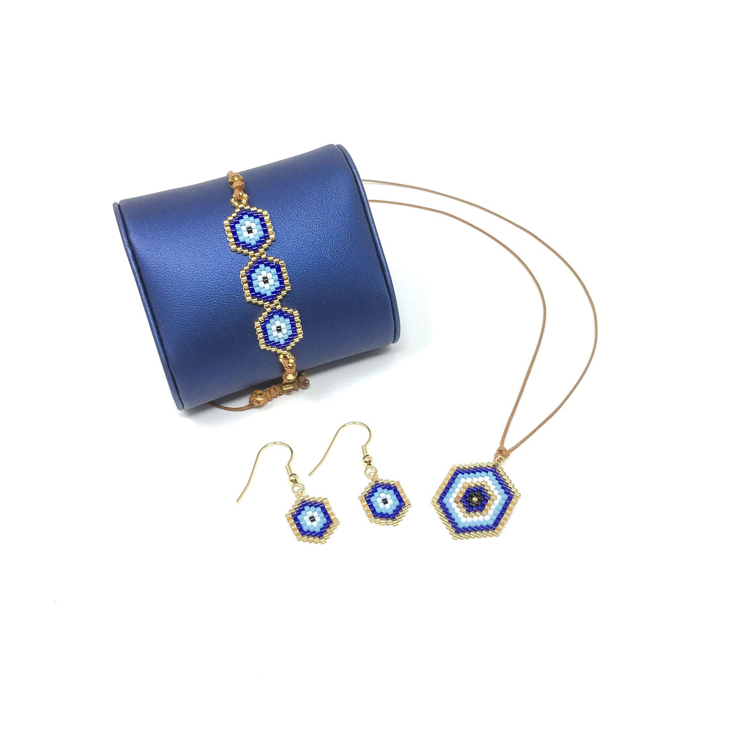 Miyuki beads evil eye set