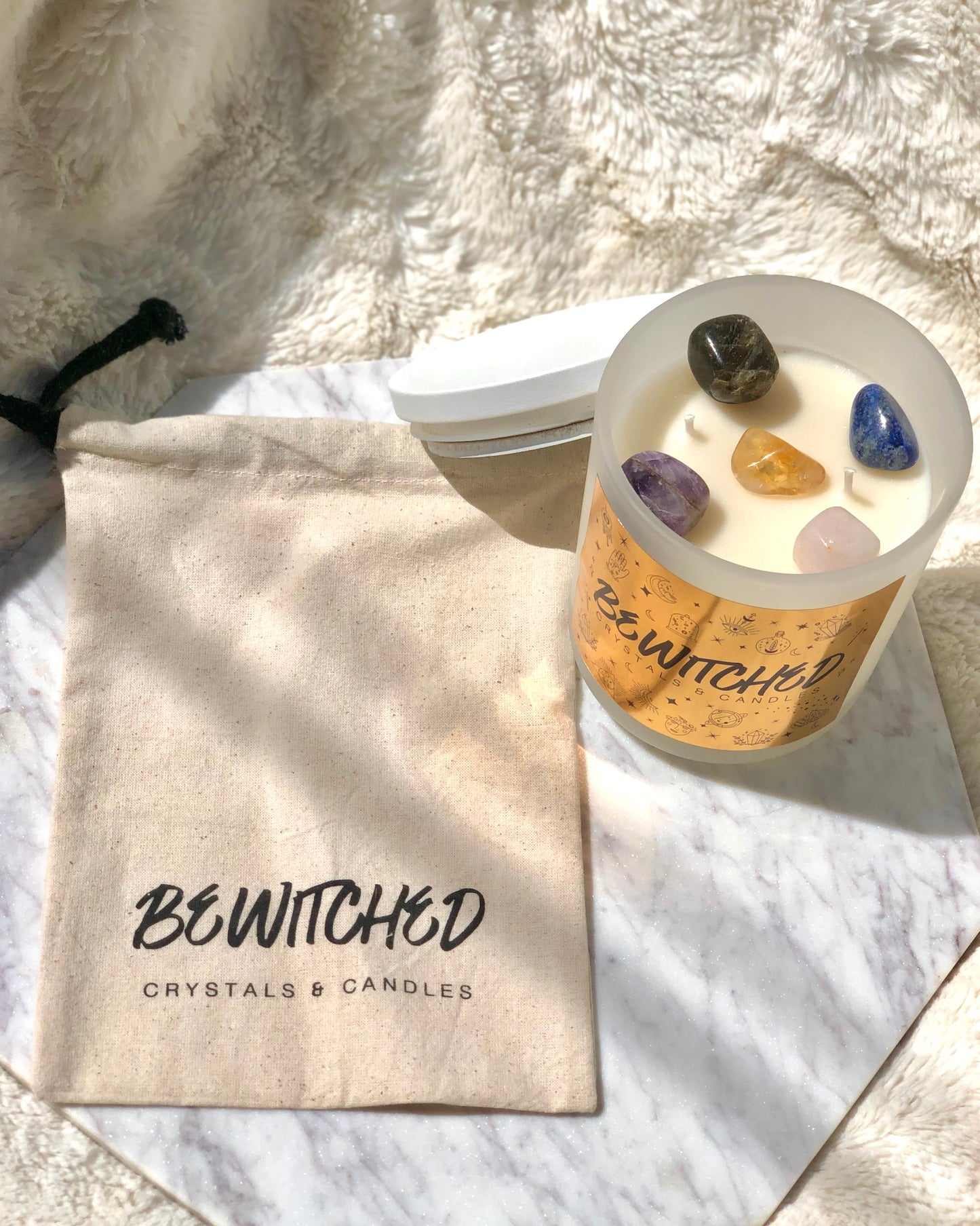 Custom Scent & Crystal Candle