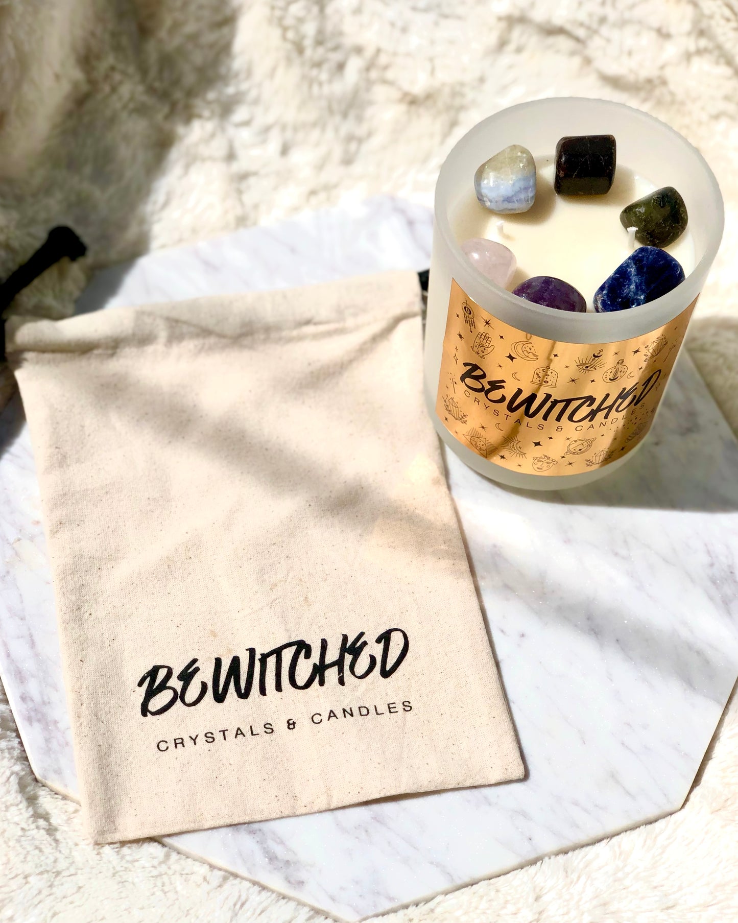 Custom Scent & Crystal Candle