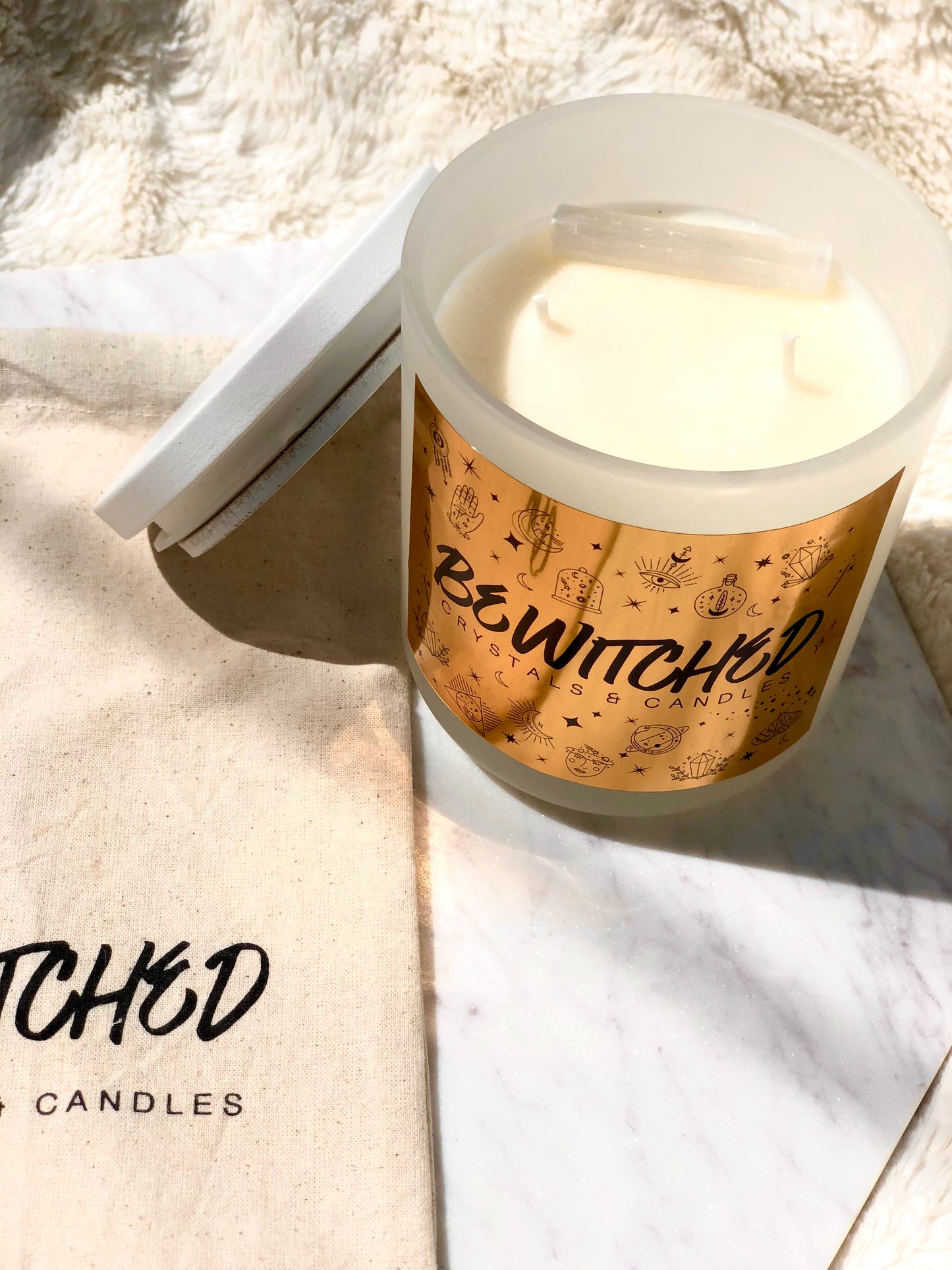 Custom Scent & Crystal Candle