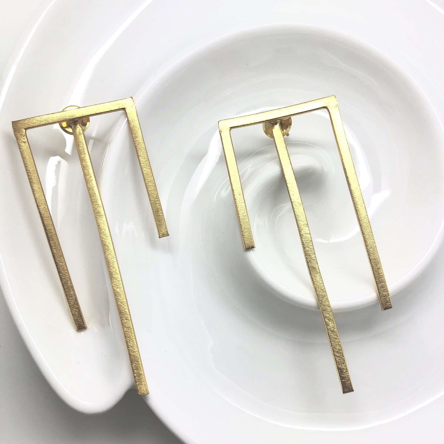 Brass ear minimal earrings