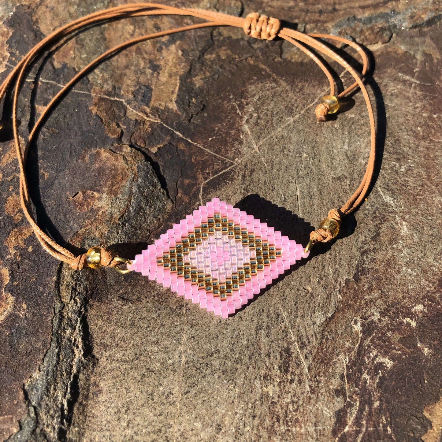 Pink Gold Miyuki Bead Bracelet