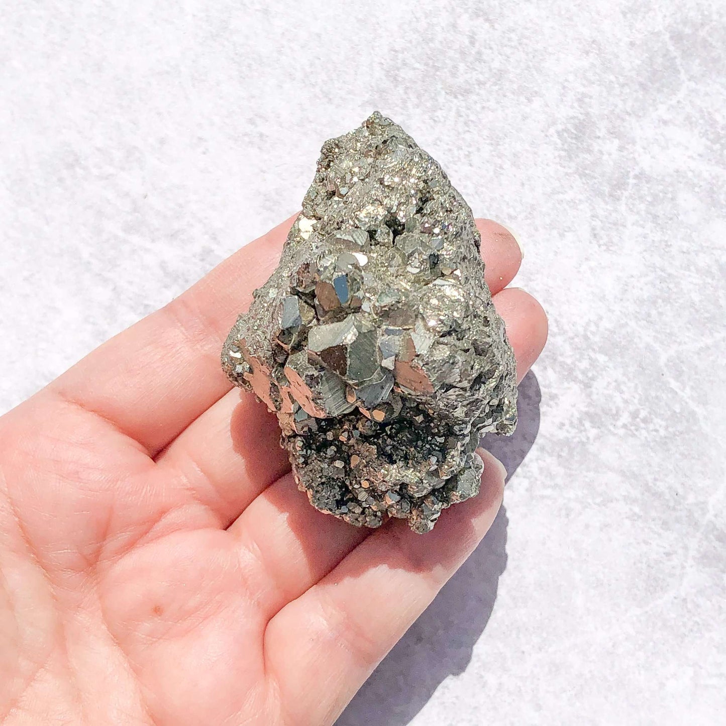 Golden pyrite specimen