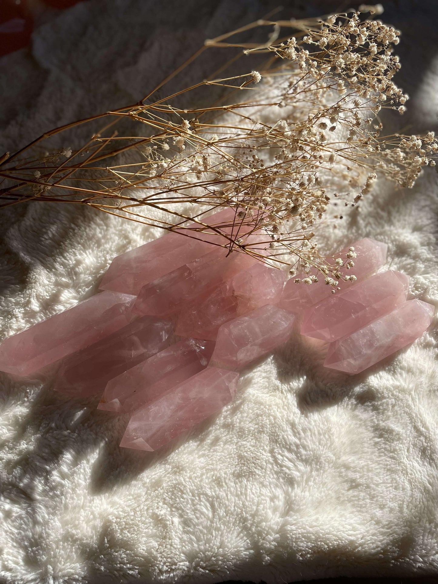 Double Terminated Rose Quartz Crystal Point Mozambique