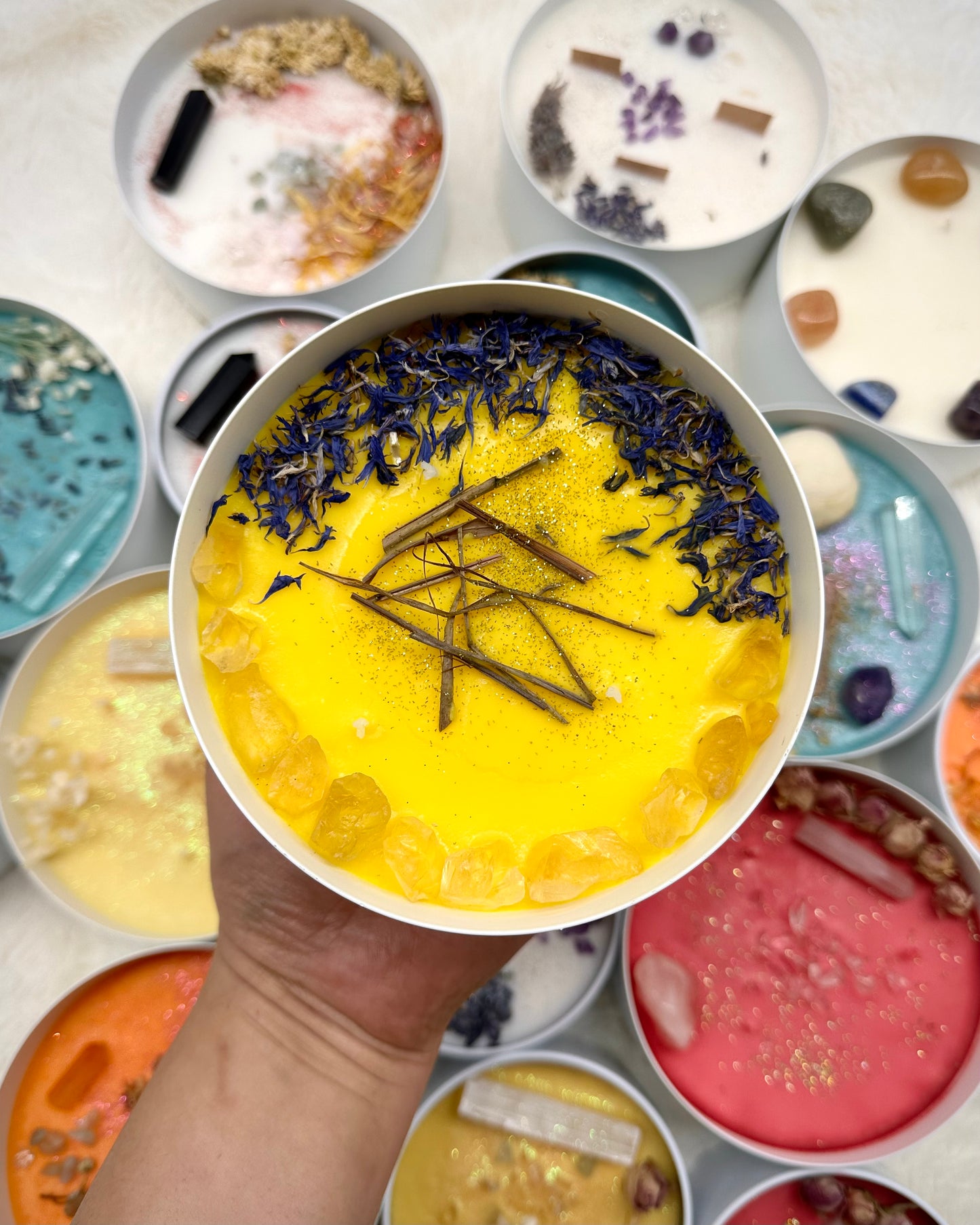 Abundance, Wealth and Prosperity,Scented Crystal Candle.