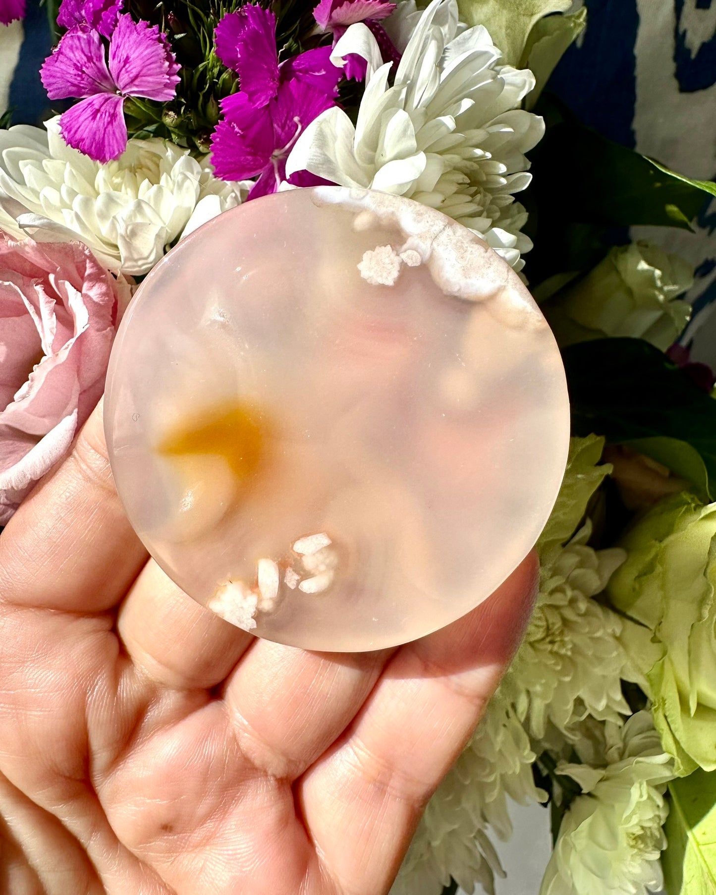 Flower Agate Discs, Grade A