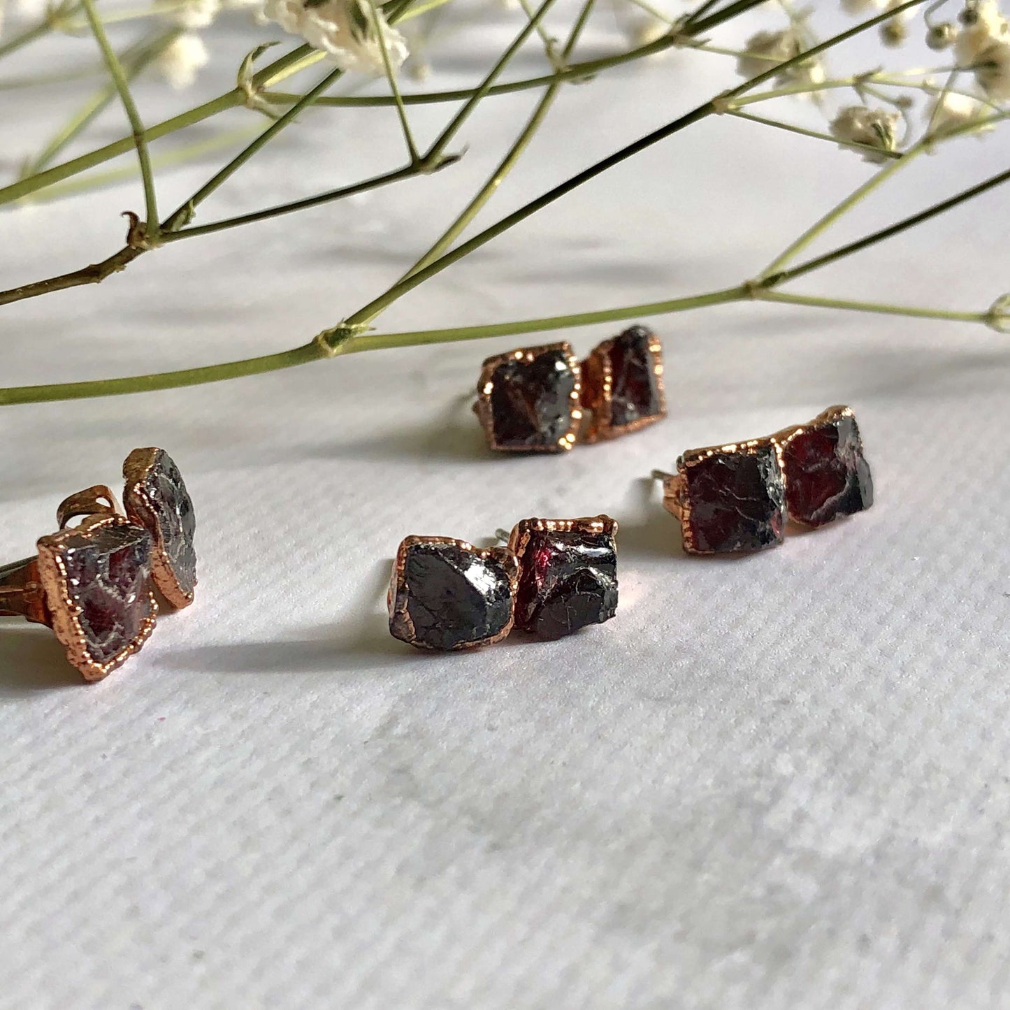 Garnet crystall earrings
