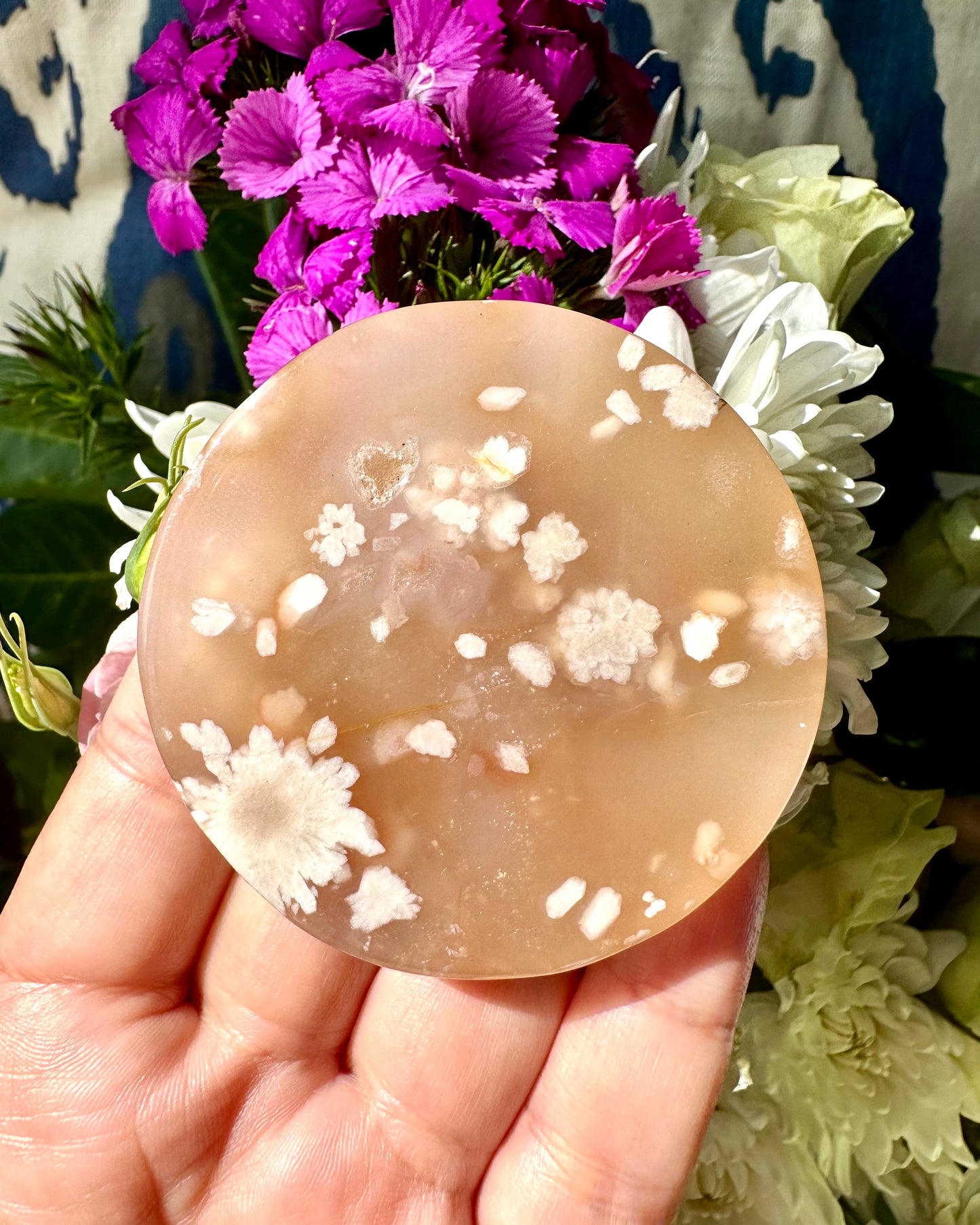 Flower Agate Discs, Grade A