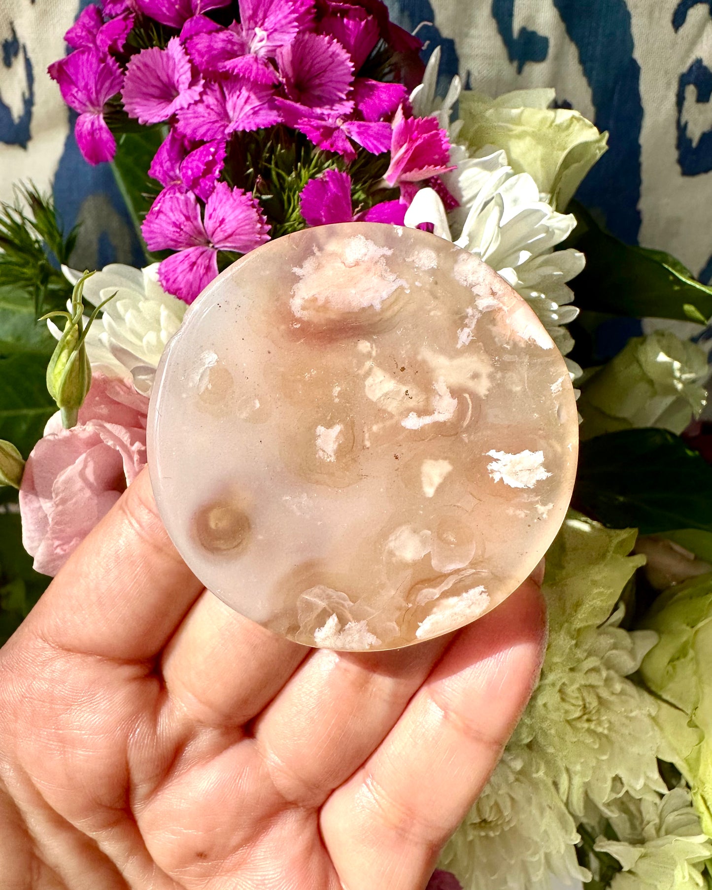 Flower Agate Discs, Grade A