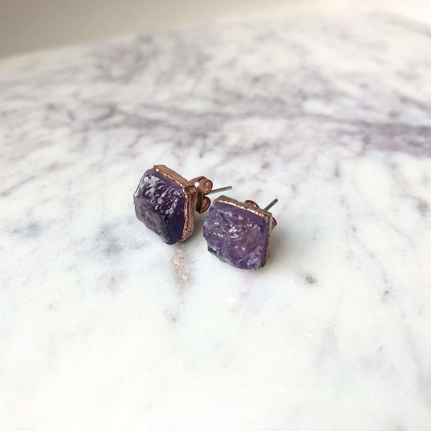 Amethyst stud earrings
