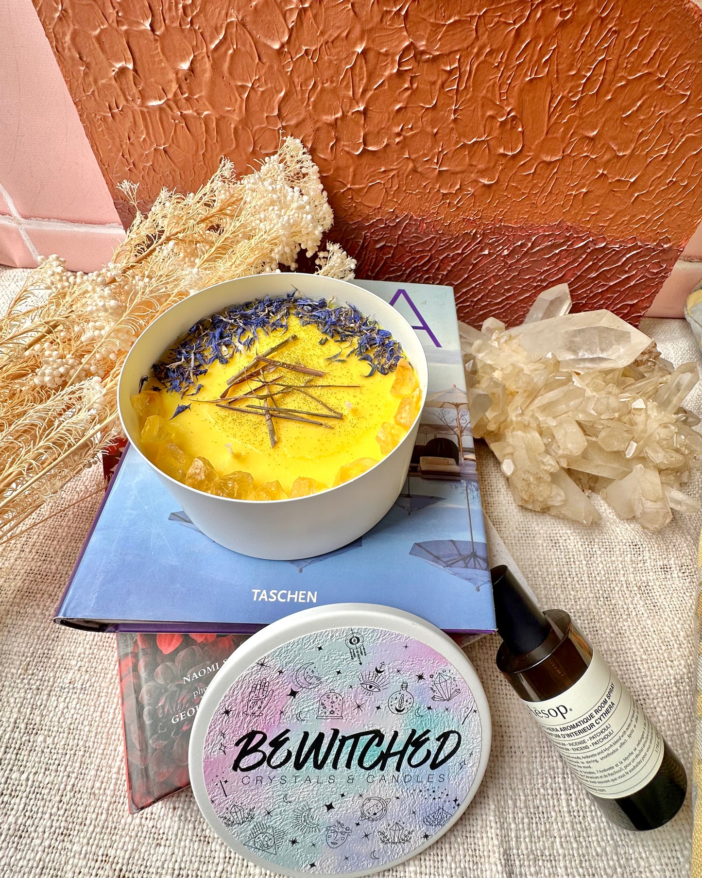 Abundance, Wealth and Prosperity,Scented Crystal Candle.