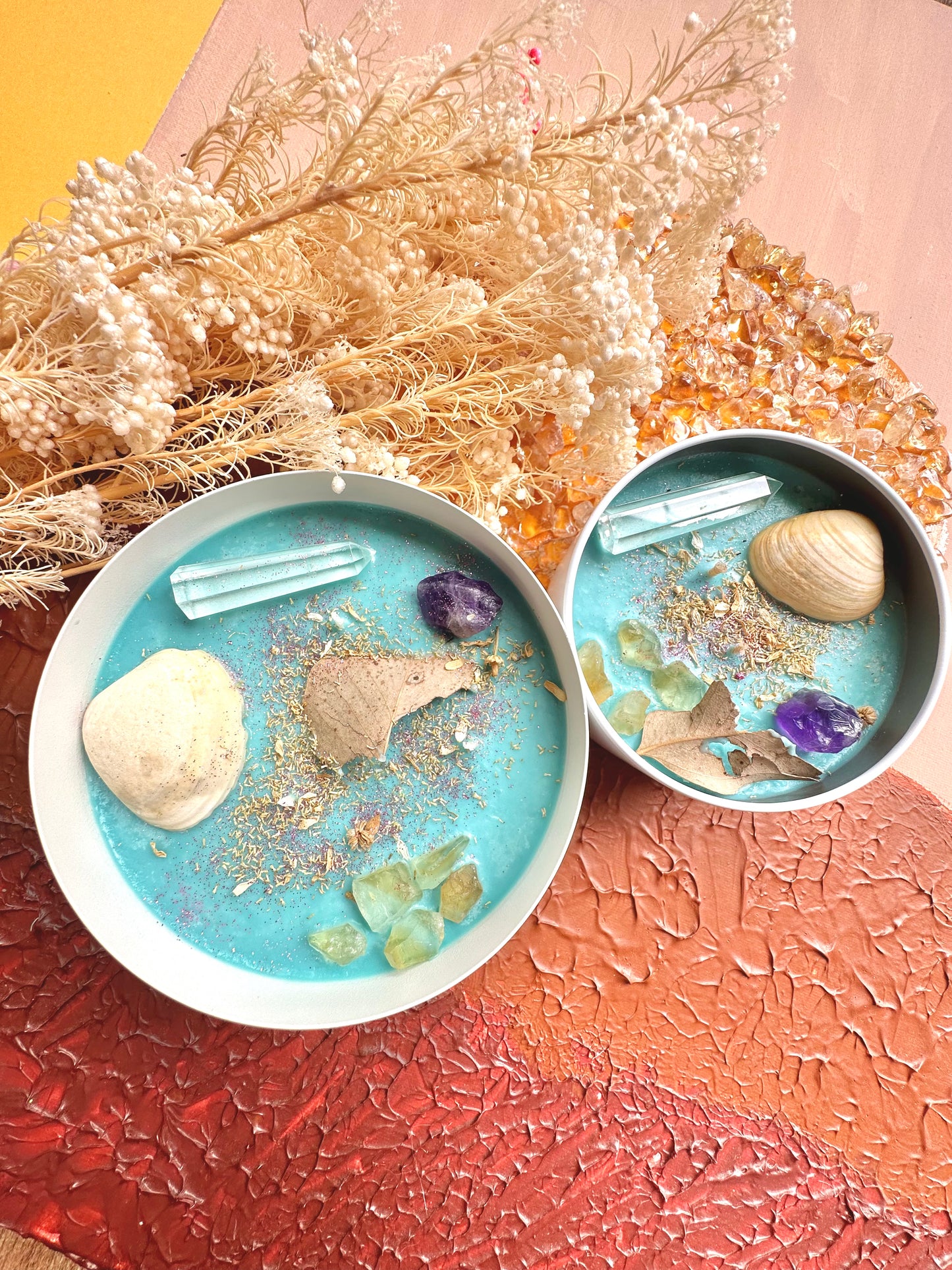 De-stress and Detox, Scented Crystal Candle.